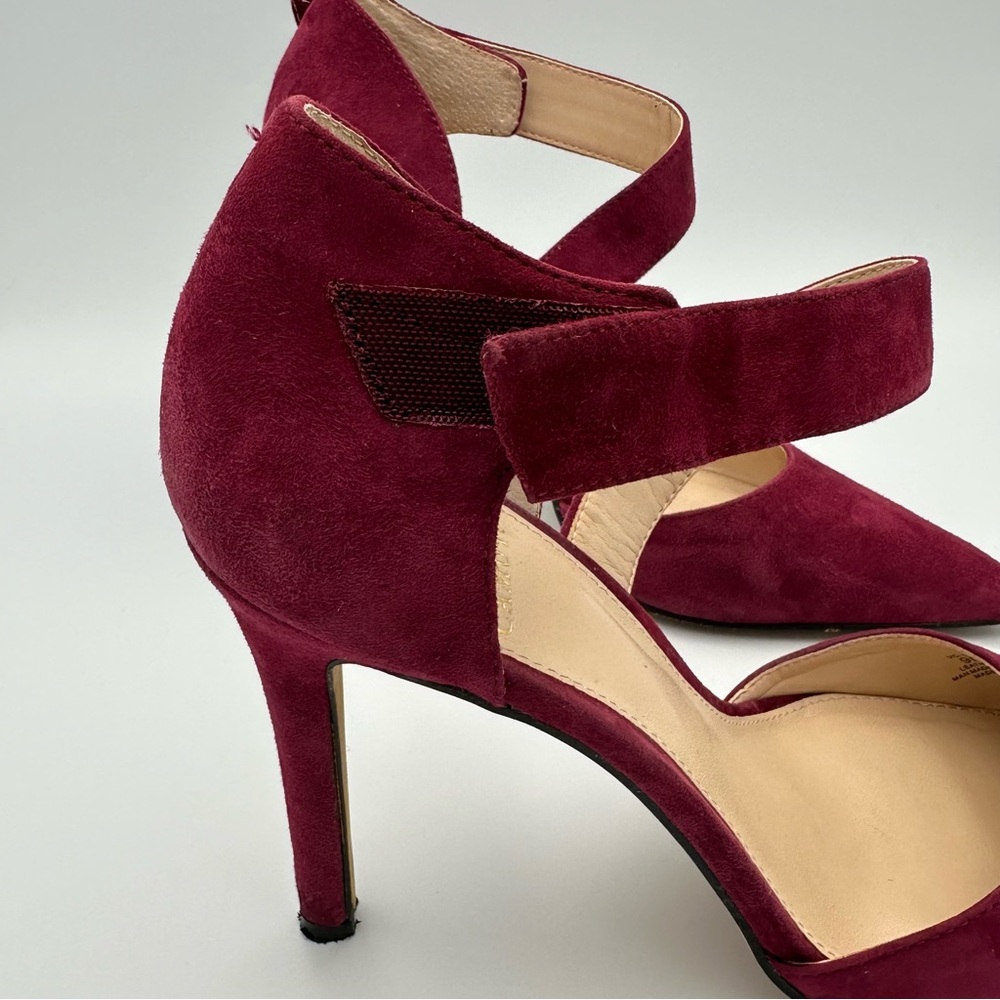 Vincent Camuto VC-Charlotte Women’s Size 9 US Red Suede Ankle-Strap Heels Shoes - Picture 7 of 11